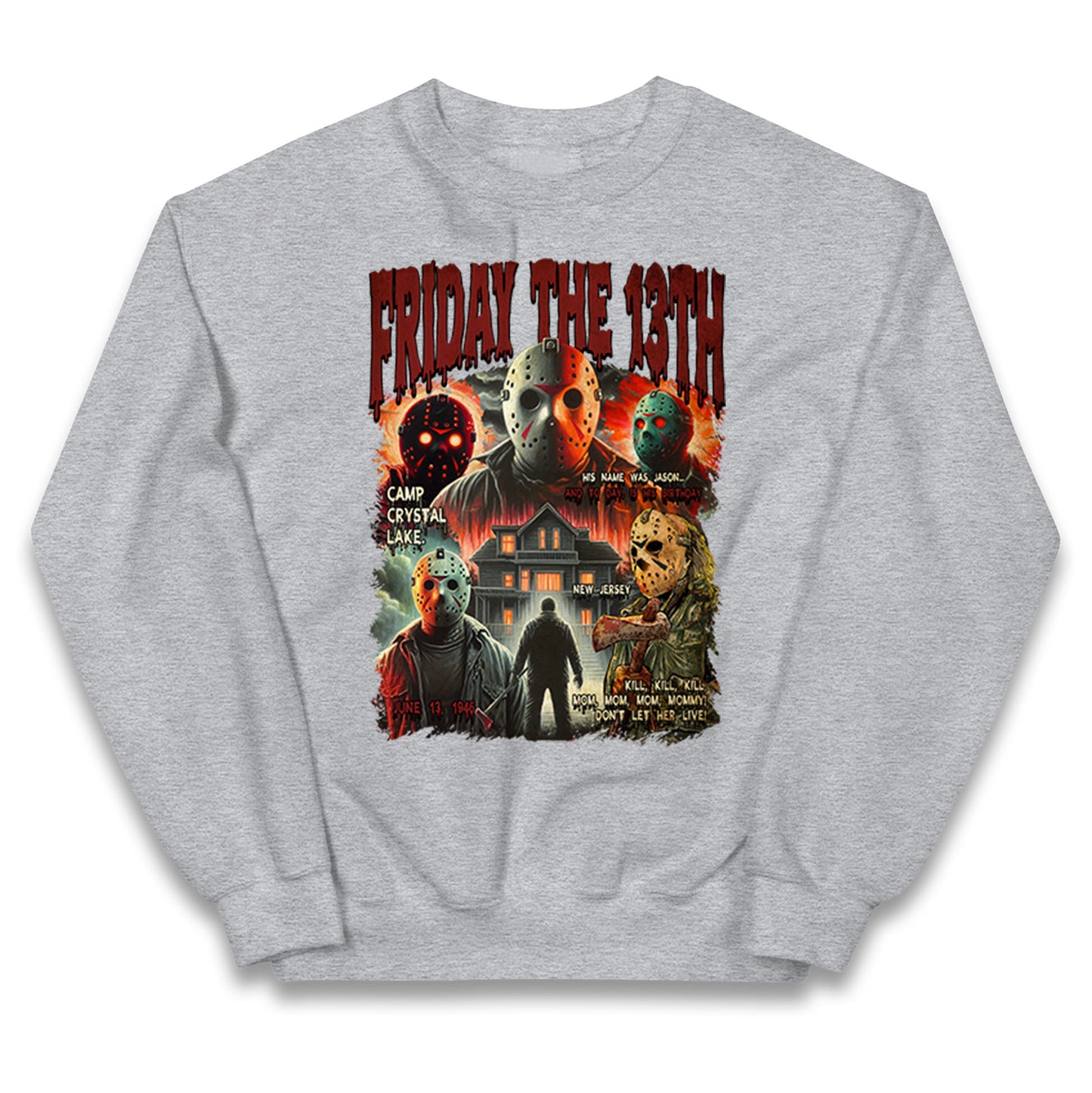 Jason voorhees Friday The 13th horror Halloween Bootleg Kids Jumper