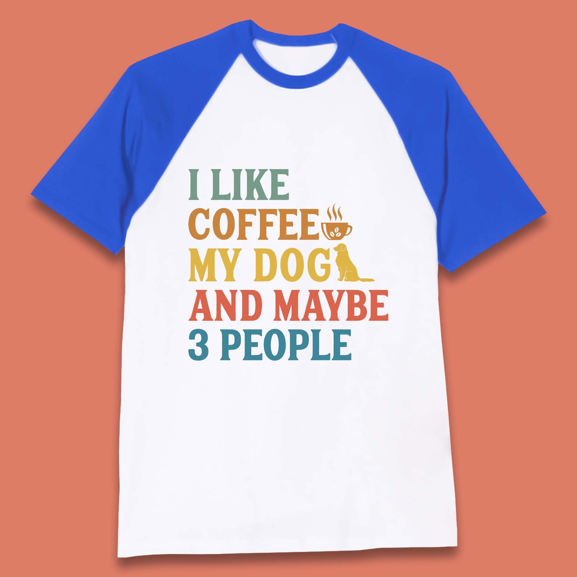 Dog and Coffee Baseball T-Shirt