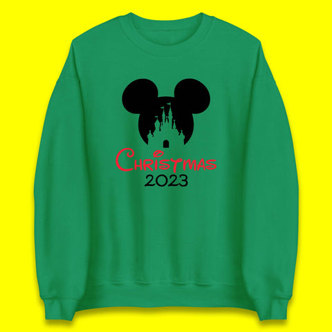 Christmas 2023 Mickey Mouse Minnie Mouse Magic Castle Holiday Xmas Disneyland Trip Unisex Sweatshirt