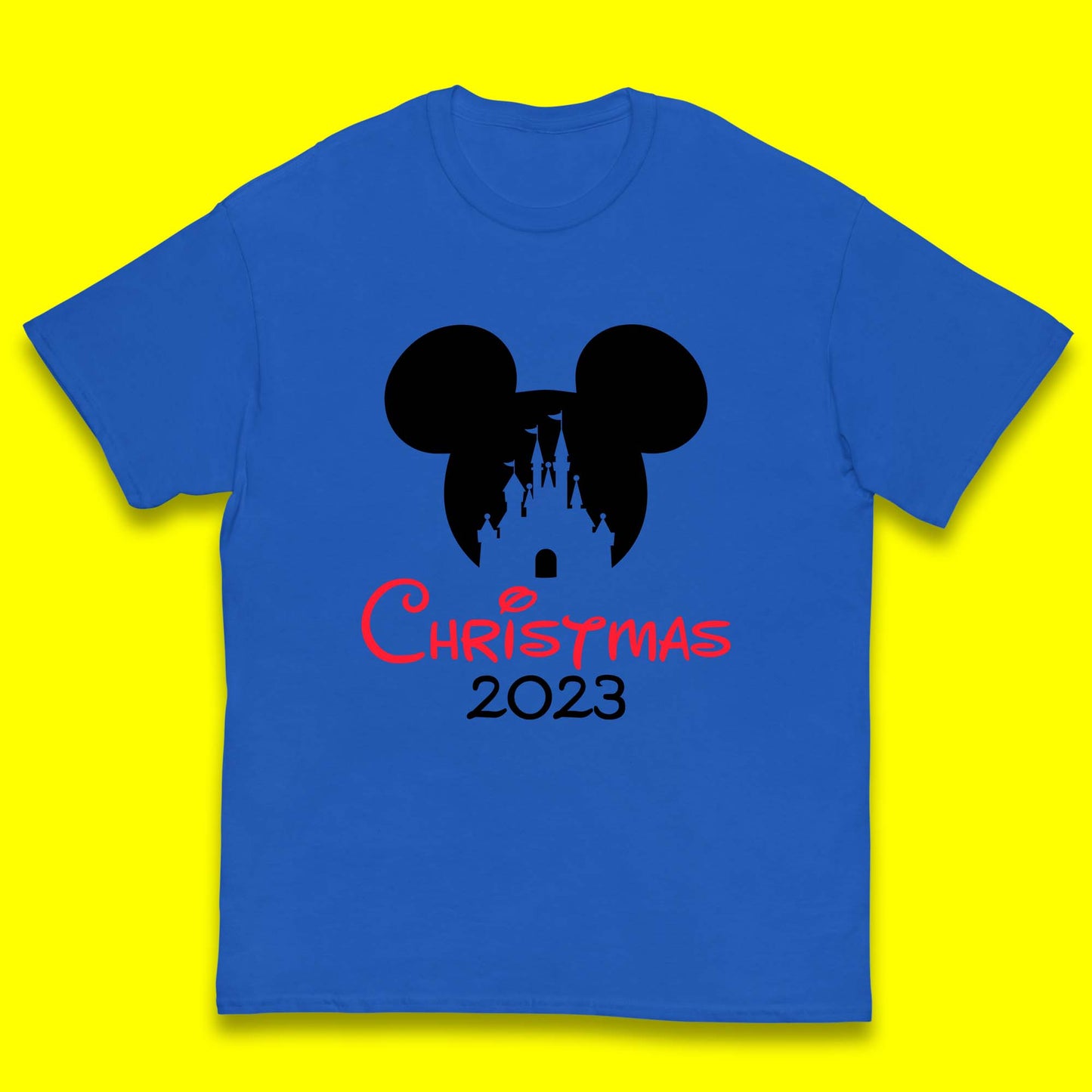 Christmas 2023 Mickey Mouse Minnie Mouse Magic Castle Holiday Xmas Disneyland Trip Kids T Shirt