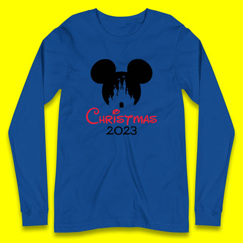 Christmas 2023 Mickey Mouse Minnie Mouse Magic Castle Holiday Xmas Disneyland Trip Long Sleeve T Shirt