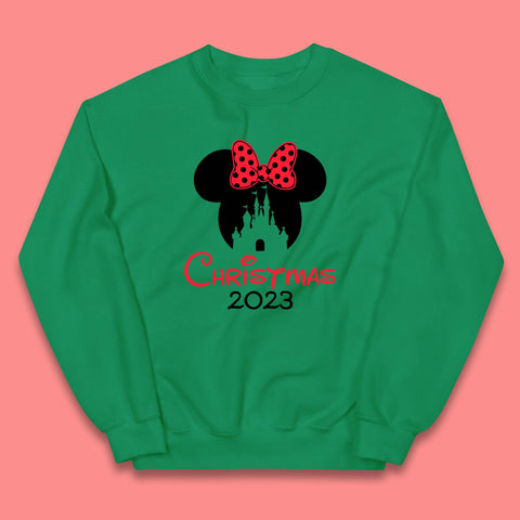 Christmas 2023 Mickey Mouse Minnie Mouse Magic Castle Holiday Xmas Disneyland Trip Kids Jumper