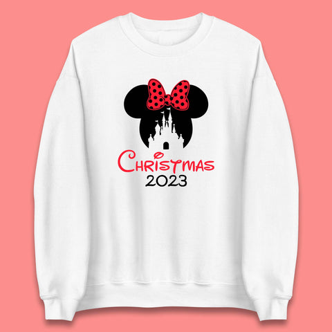 Christmas 2023 Mickey Mouse Minnie Mouse Magic Castle Holiday Xmas Disneyland Trip Unisex Sweatshirt