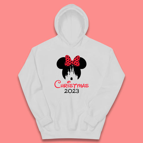 Christmas 2023 Mickey Mouse Minnie Mouse Magic Castle Holiday Xmas Disneyland Trip Kids Hoodie