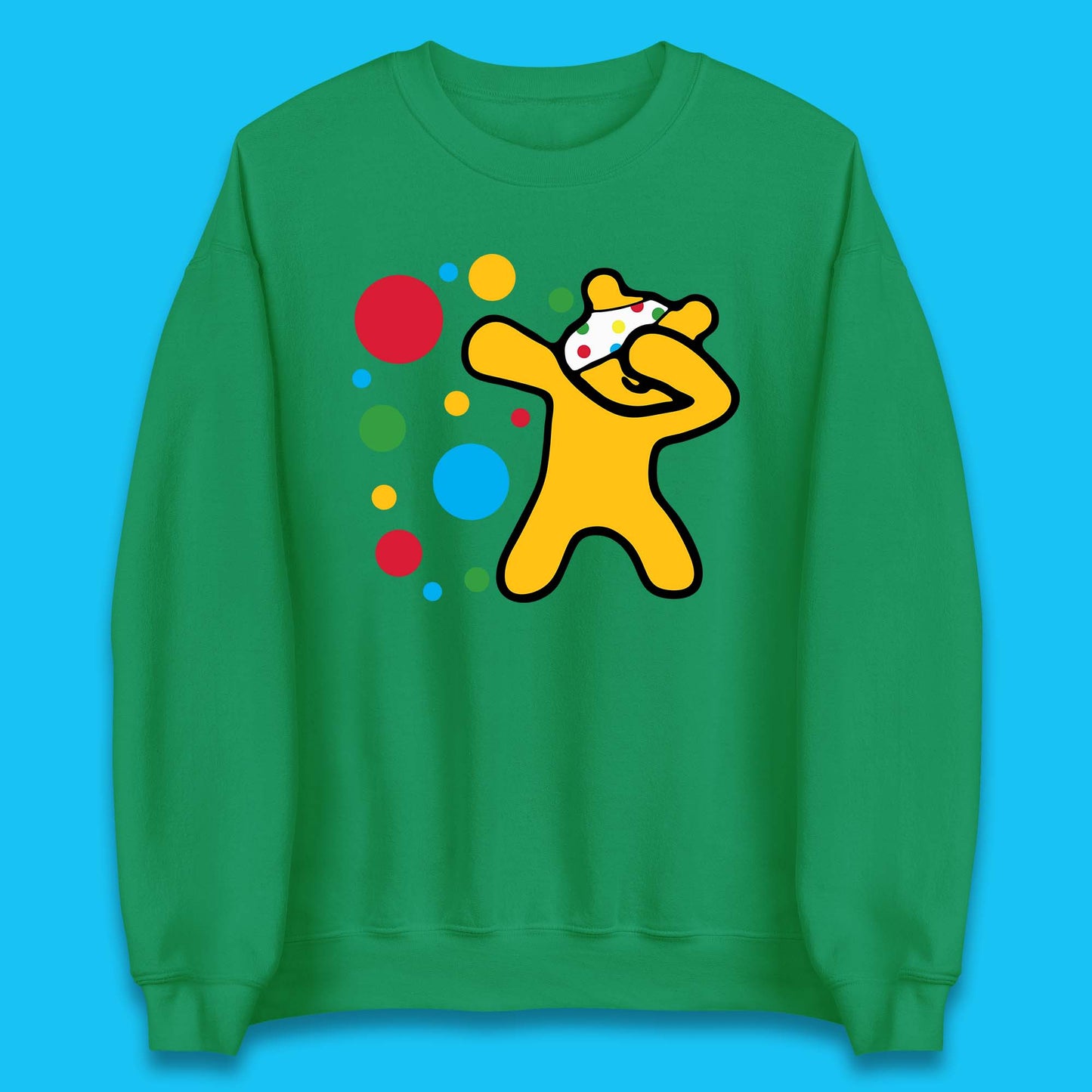 Dabbing Spotty Pudsey Bear Children In Need Dab Dance Spotty Day Donation Unisex Sweatshirt