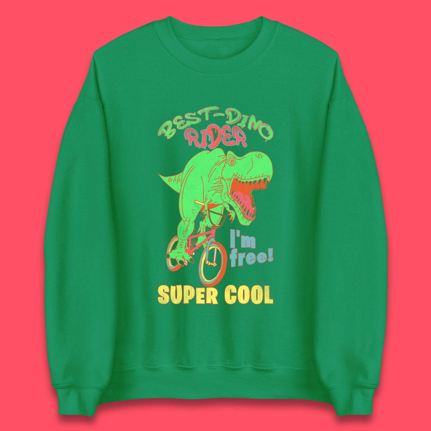 Dinosaur Riding Bicycle Unisex Sweatshirt