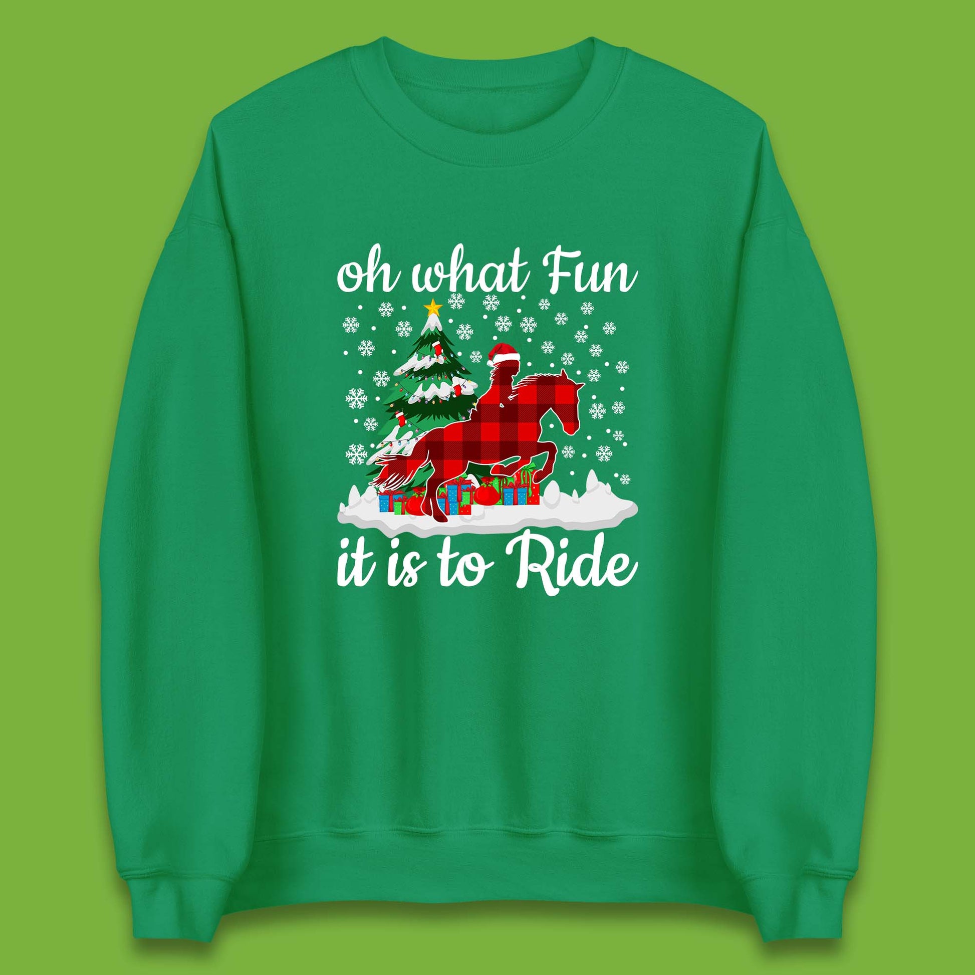 horse riding christmas sweatshirt