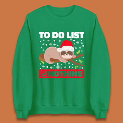 Lazy Sloth To Do List Christmas Unisex Sweatshirt