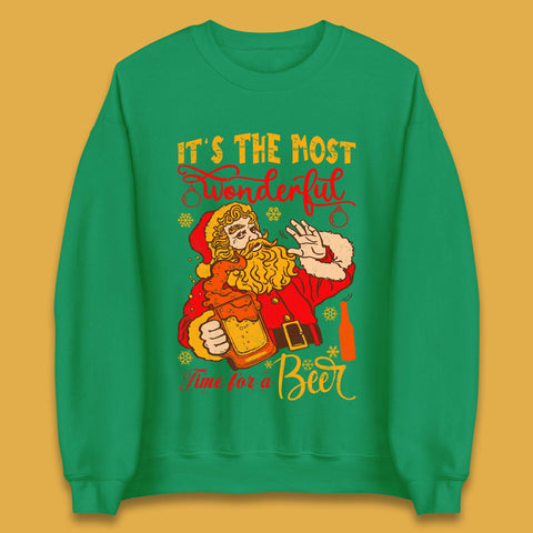 Santa Beer Time Christmas Unisex Sweatshirt