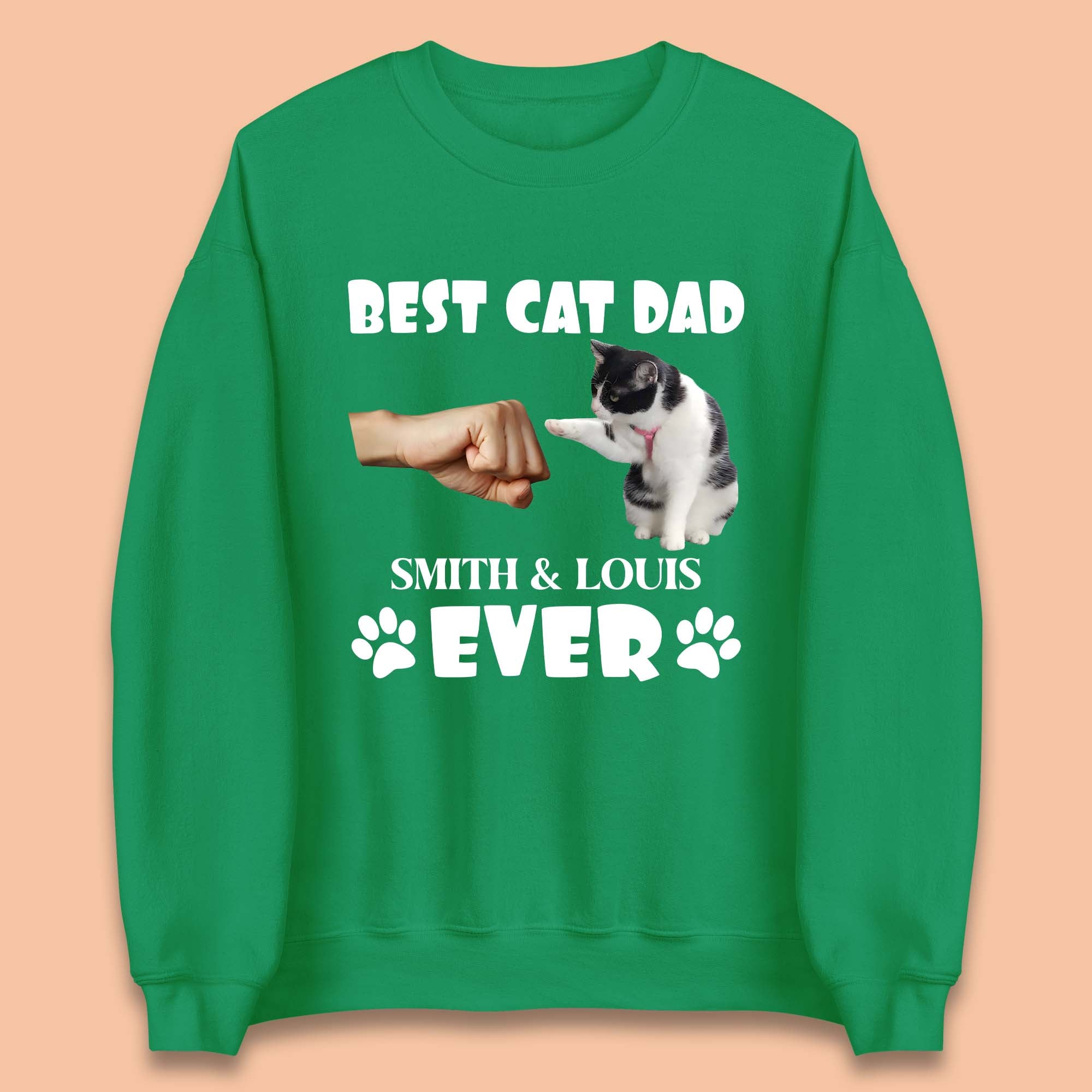Personalised Best Cat Dad Ever Unisex Sweatshirt