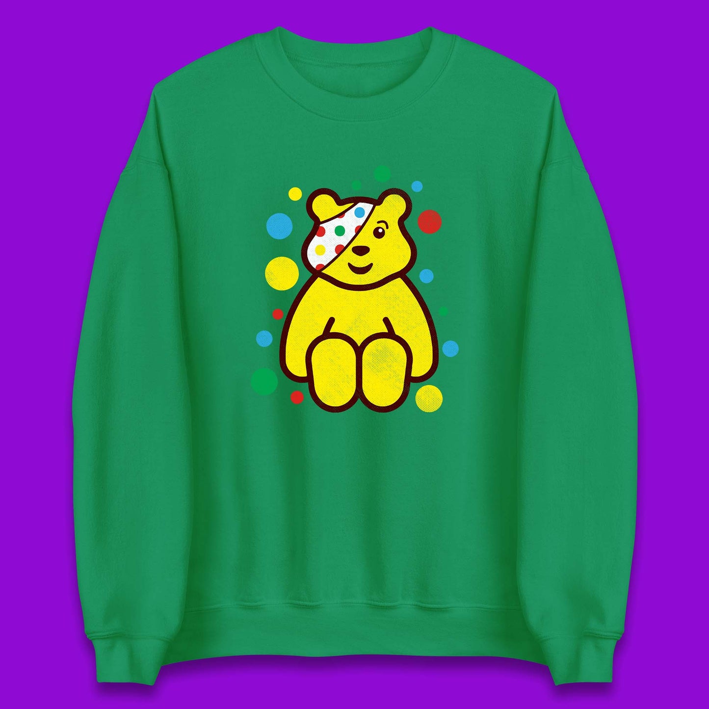 Children In Need Sitting Spotty Pudsey Bear Charity Raising Spotty Day Unisex Sweatshirt