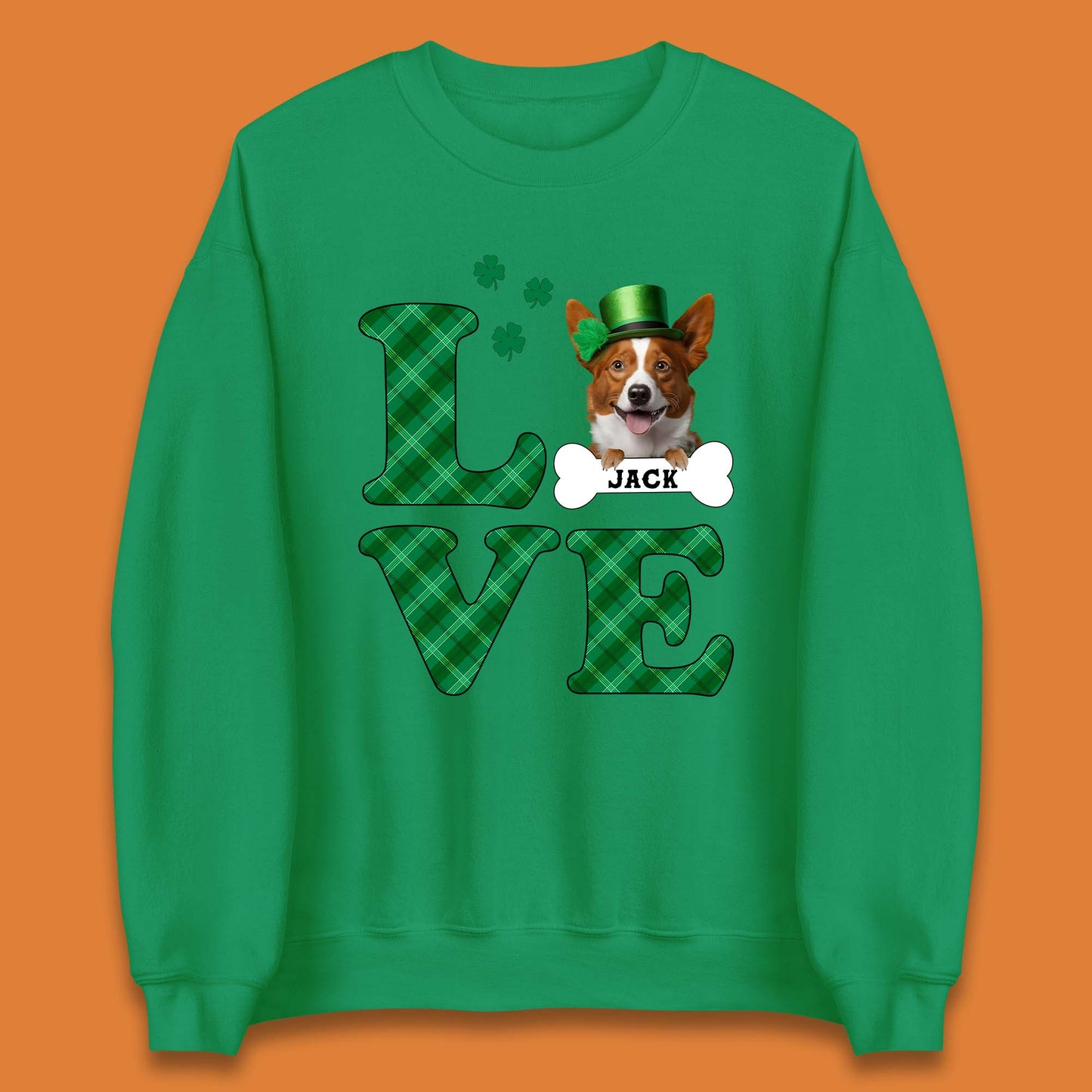 Personalised Love St. Patrick's Dog Unisex Sweatshirt