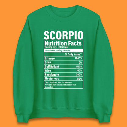 Scorpio Nutrition Facts Unisex Sweatshirt