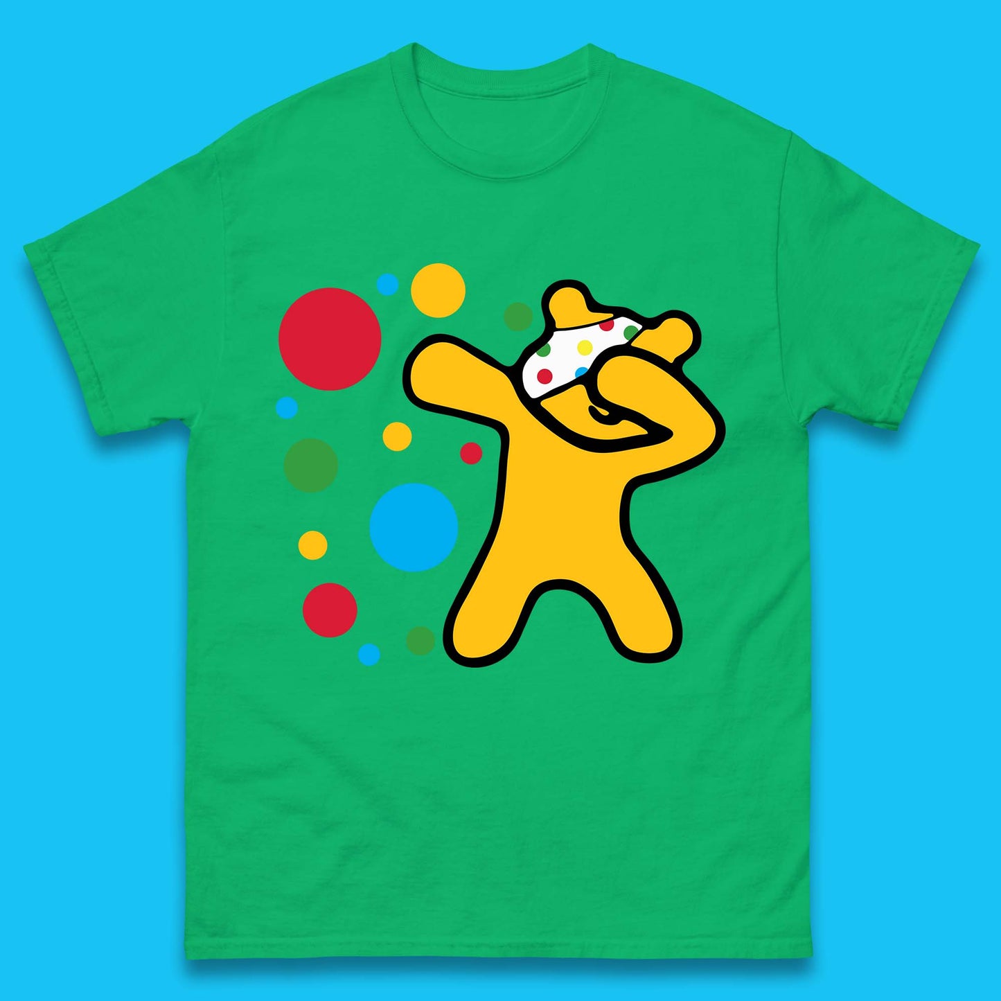 Dabbing Spotty Pudsey Bear Children In Need Dab Dance Spotty Day Donation Mens Tee Top