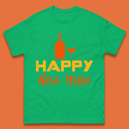 Happy New Year Wine Drinking Mens T-Shirt