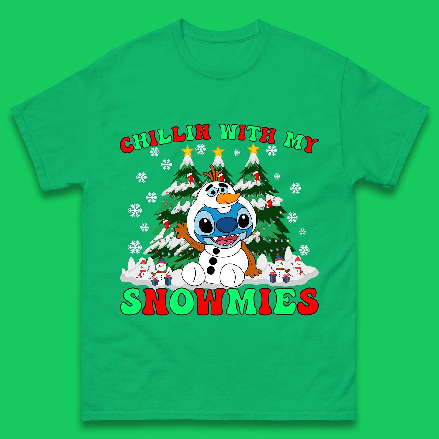 Snowman Stitch Christmas Mens T-Shirt