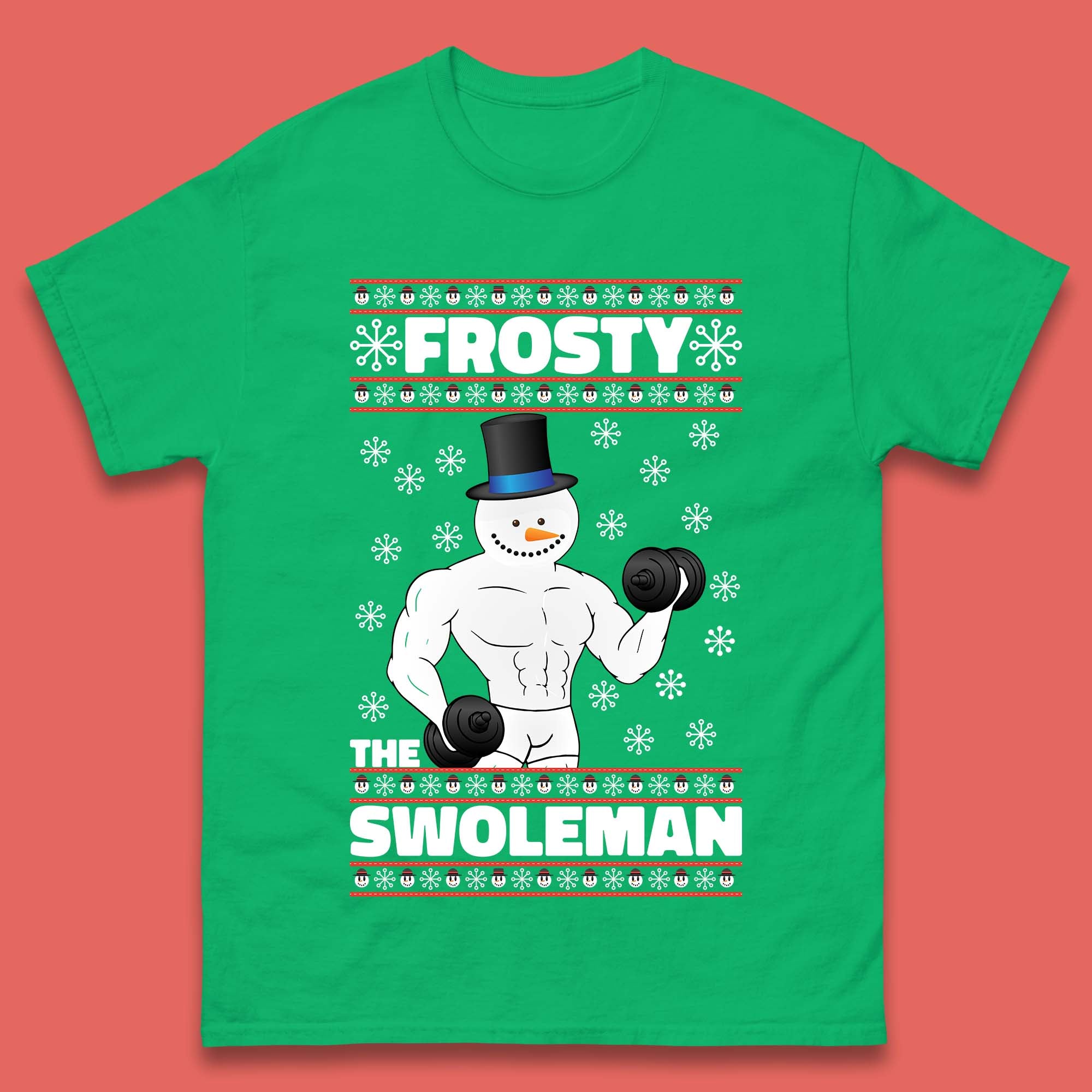 Frosty The Swoleman Christmas Gym Mens T-Shirt