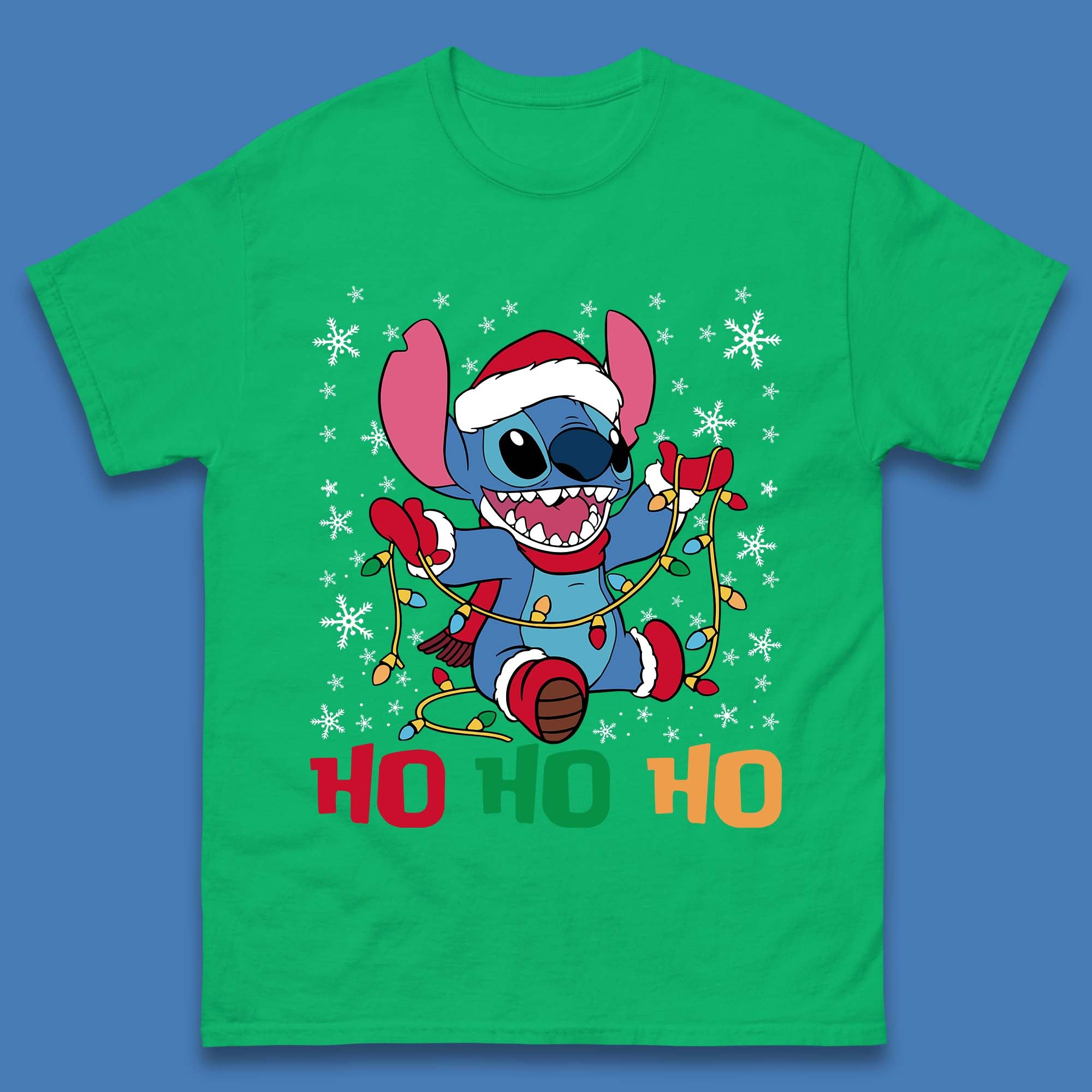 Happy Santa Stitch Christmas Mens T-Shirt