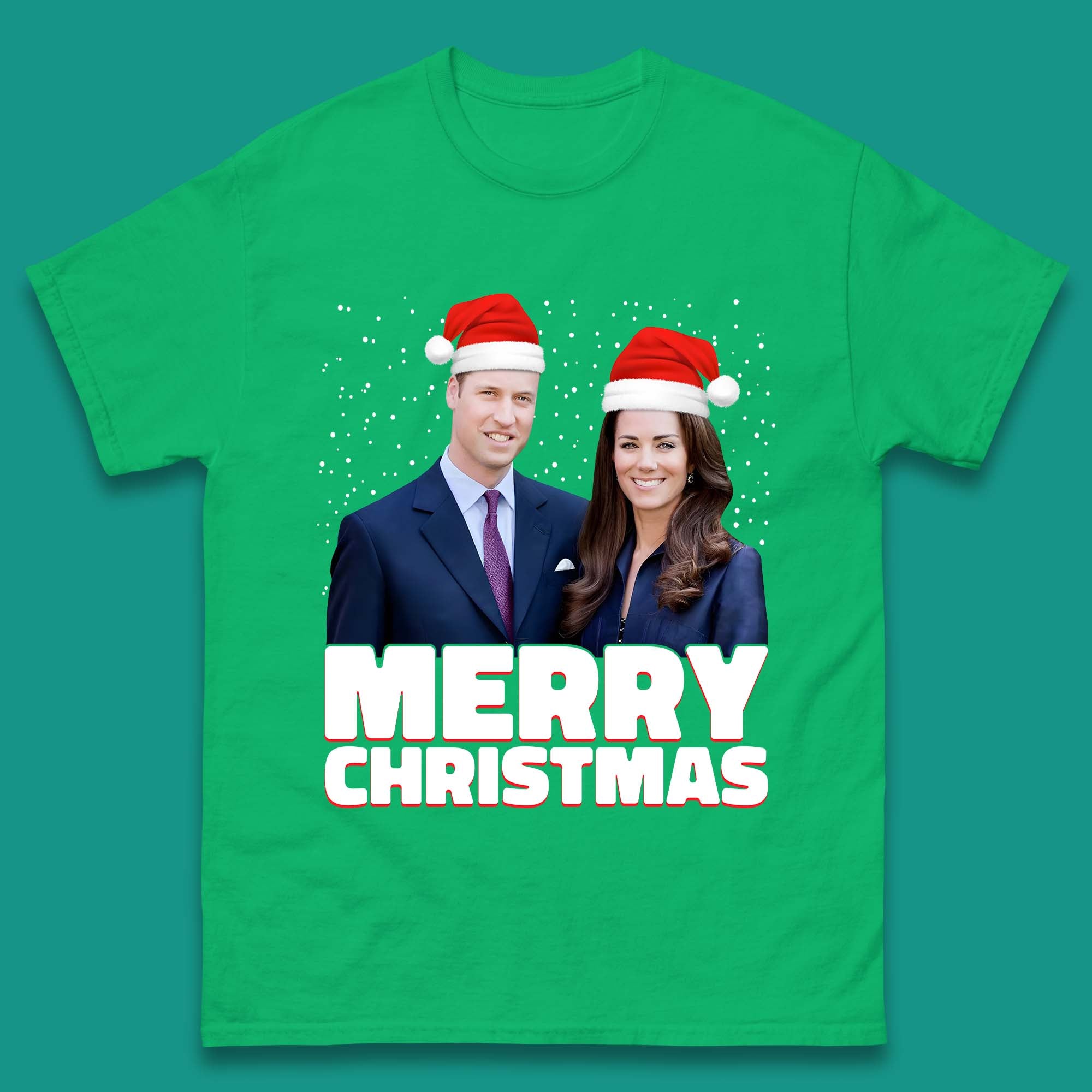 Prince William & Kate Merry Christmas Mens T-Shirt