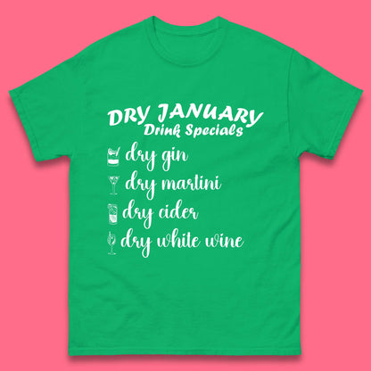Dry January Drink Menu Mens T-Shirt