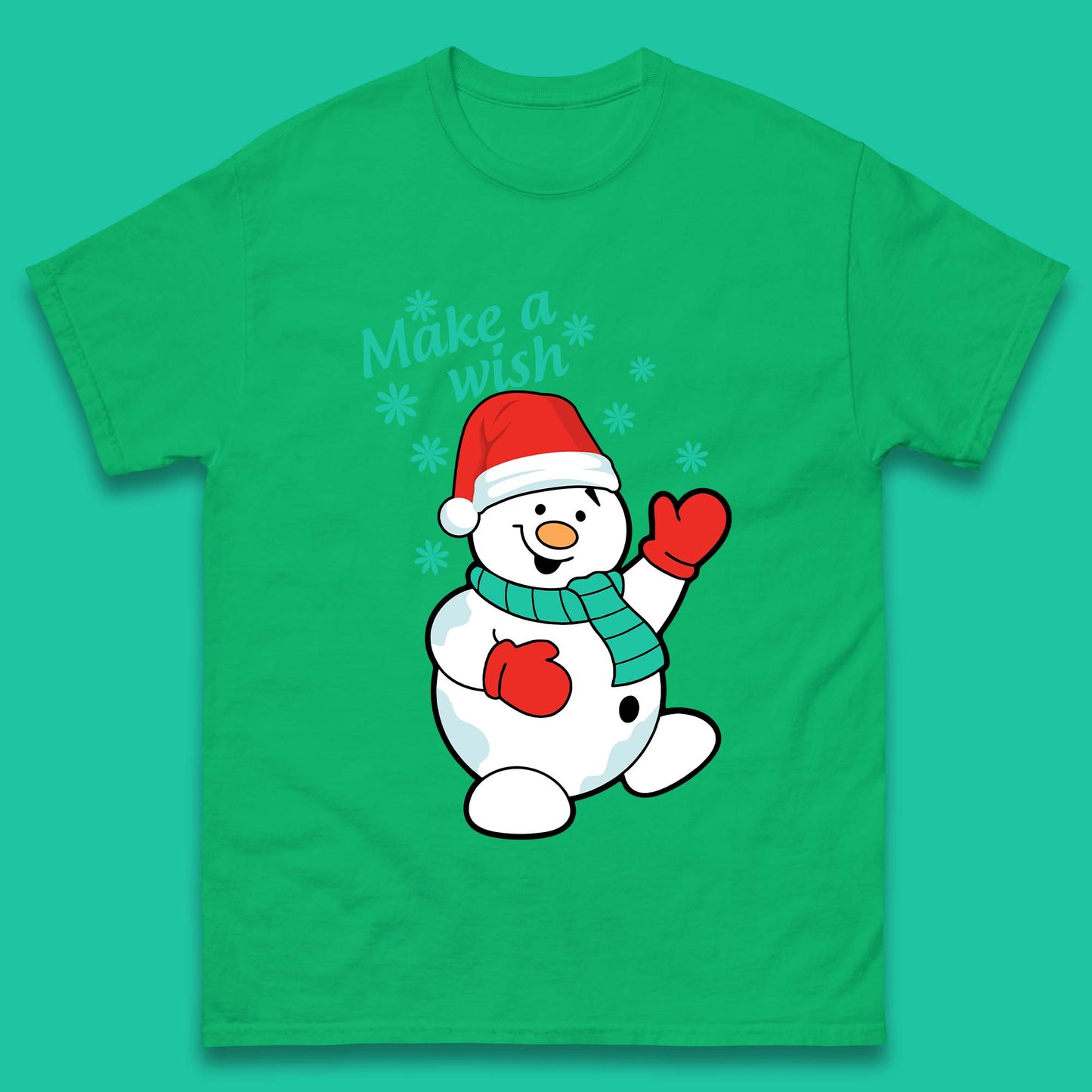 Make A Wish Snowman Christmas Mens T-Shirt