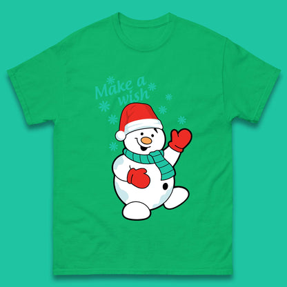 Make A Wish Snowman Christmas Mens T-Shirt