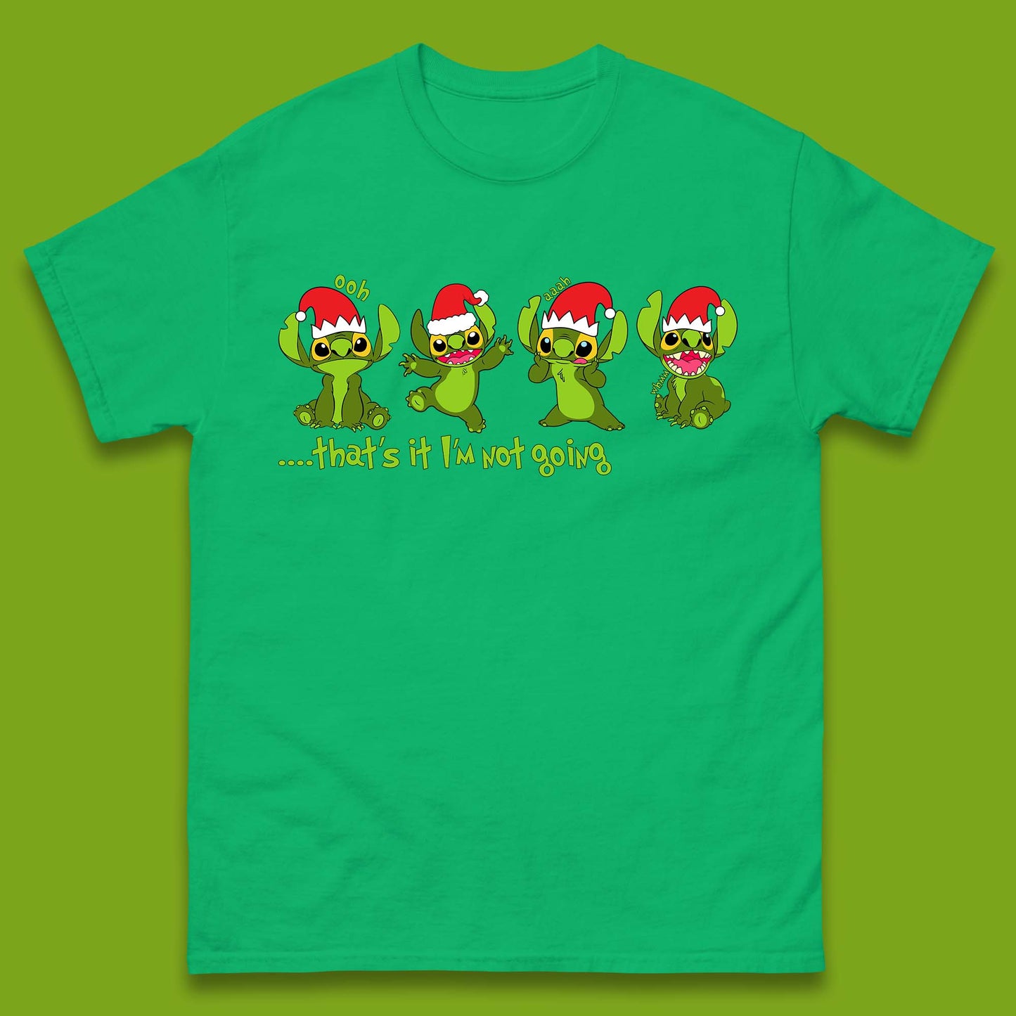Grinch Stitch Christmas Mens T-Shirt