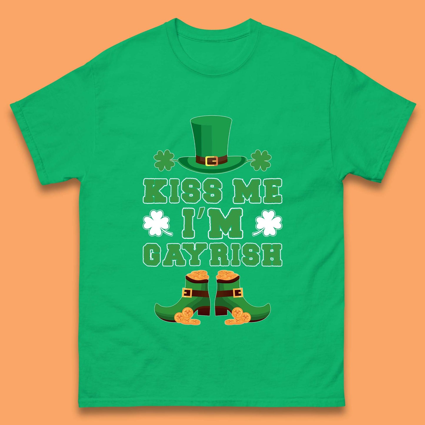 Kiss Me I'm Gayrish Mens T-Shirt