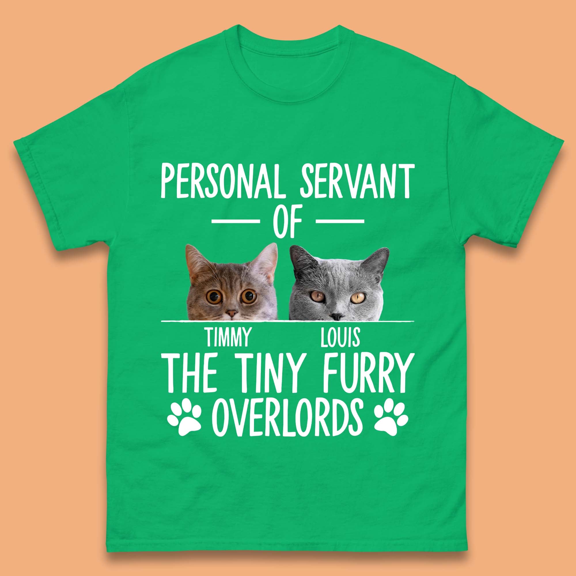 Personalised Servant Of The Tiny Furry Overlords Mens T-Shirt