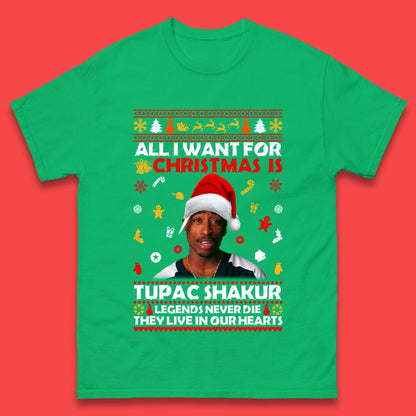 Tupac Shakur Christmas Mens T-Shirt