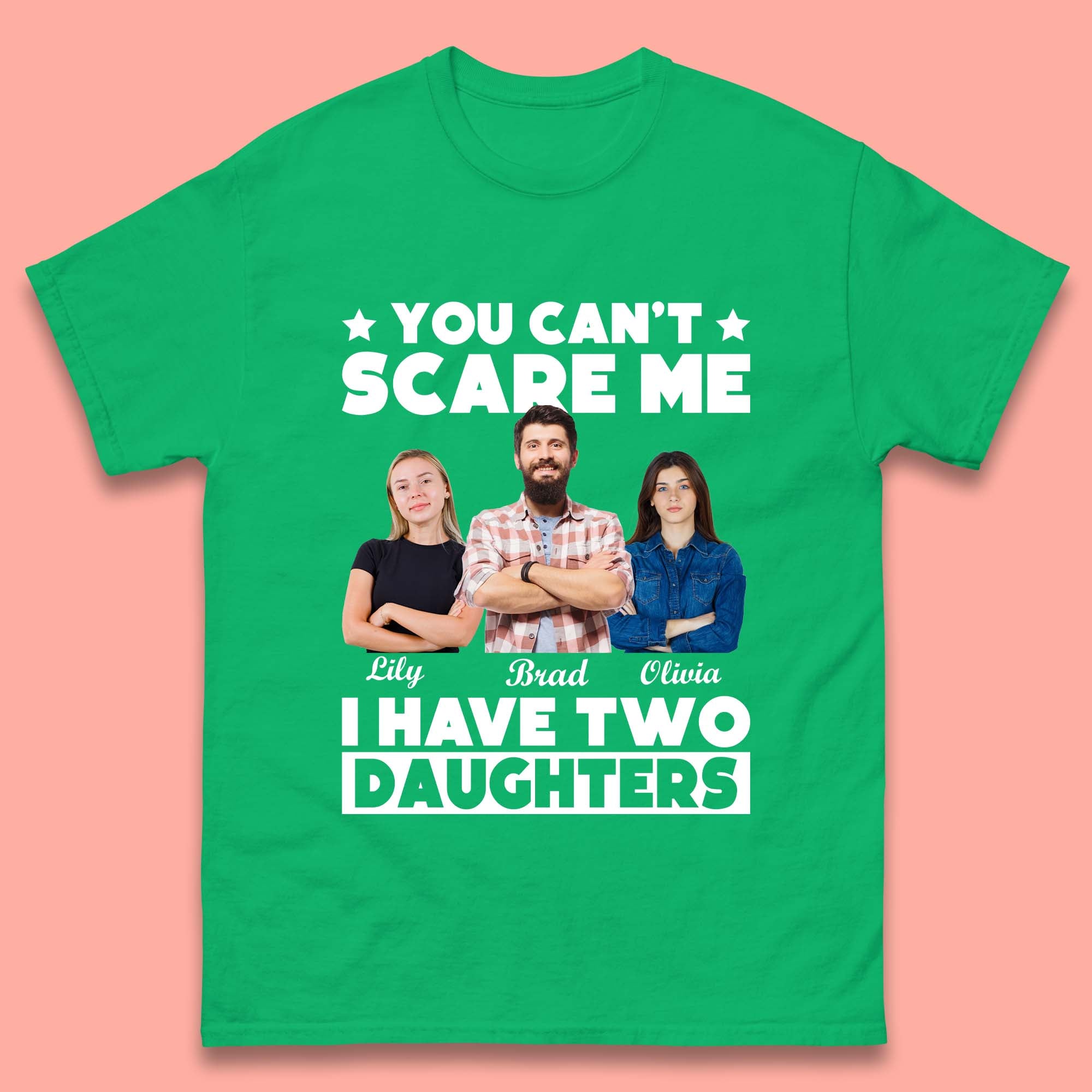 Personalised I Have Two Daughters Mens T-Shirt
