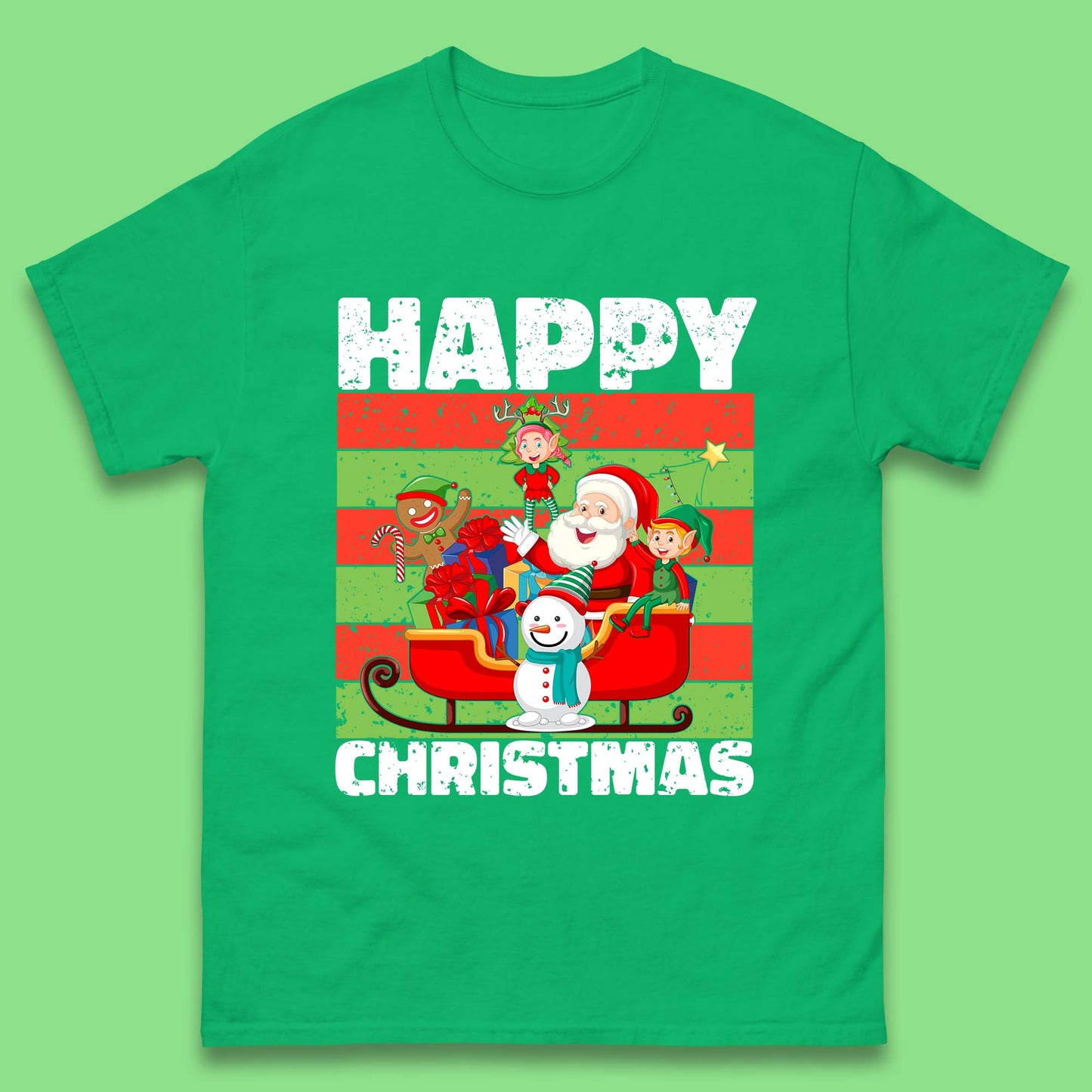 santa and friends on sleigh christmas t shirt