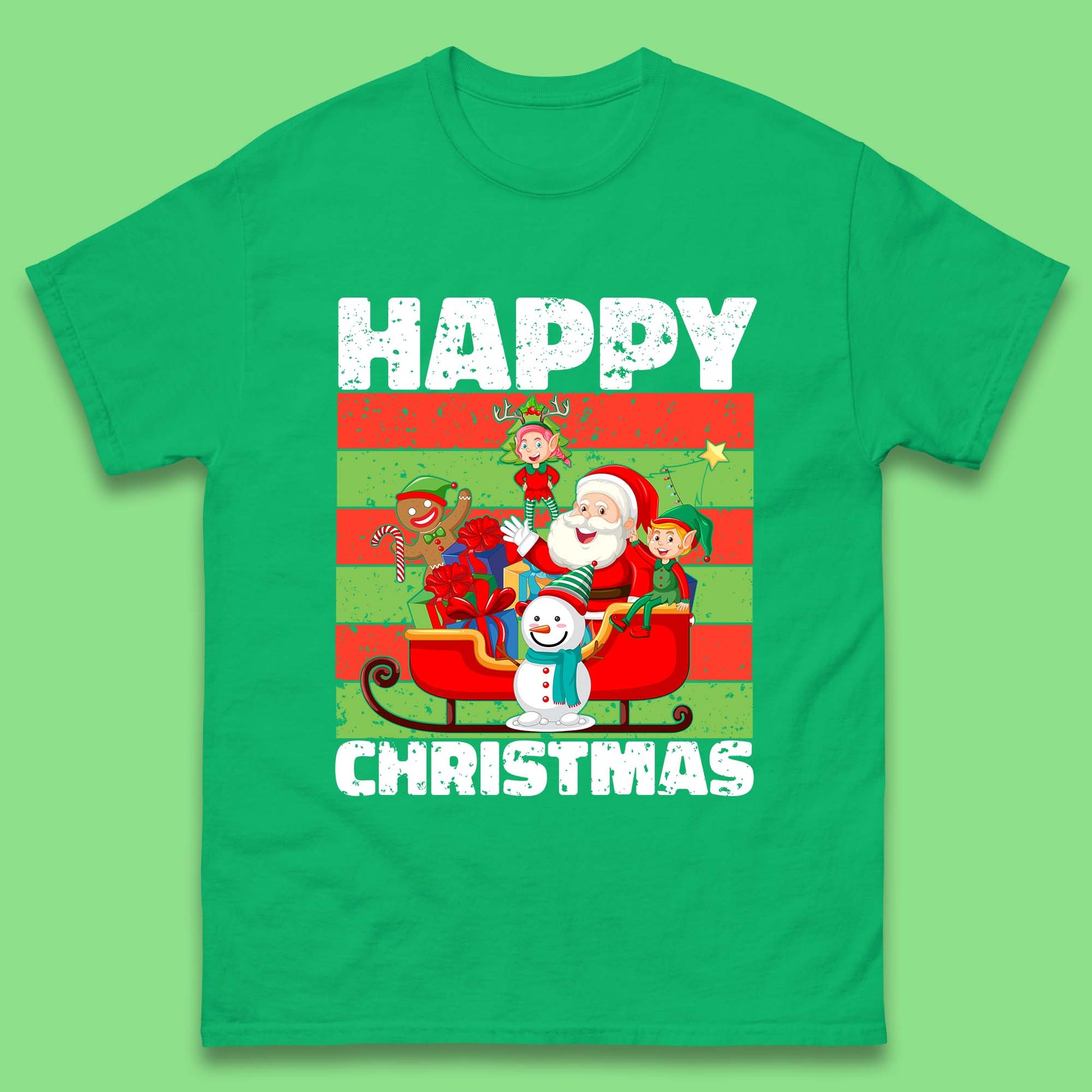 santa and friends on sleigh christmas t shirt