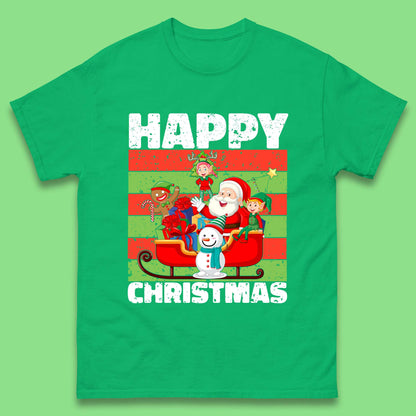santa and friends on sleigh christmas t shirt