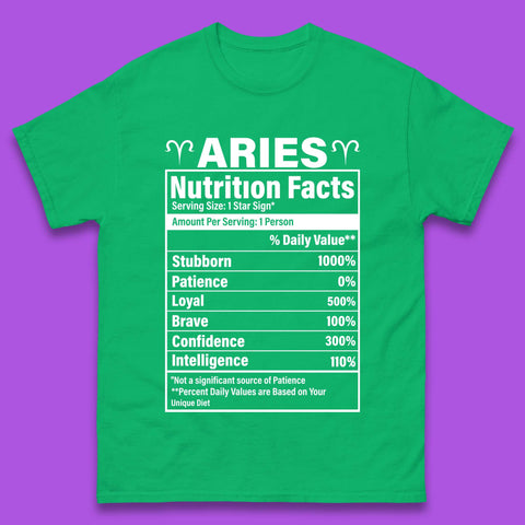 Aries Nutrition Fact Mens T-Shirt