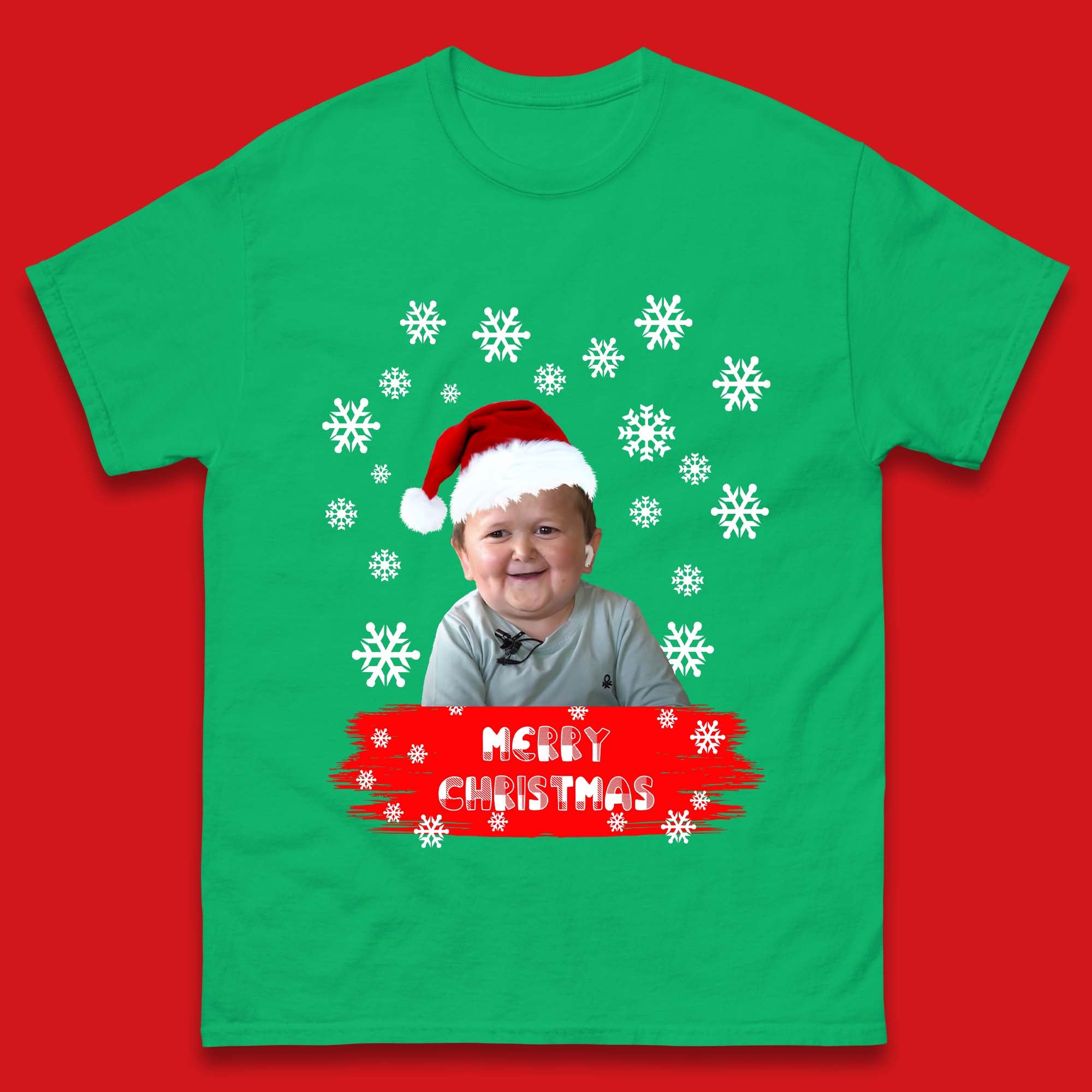 Merry Christmas Hasbulla Snowflakes Mens T-Shirt