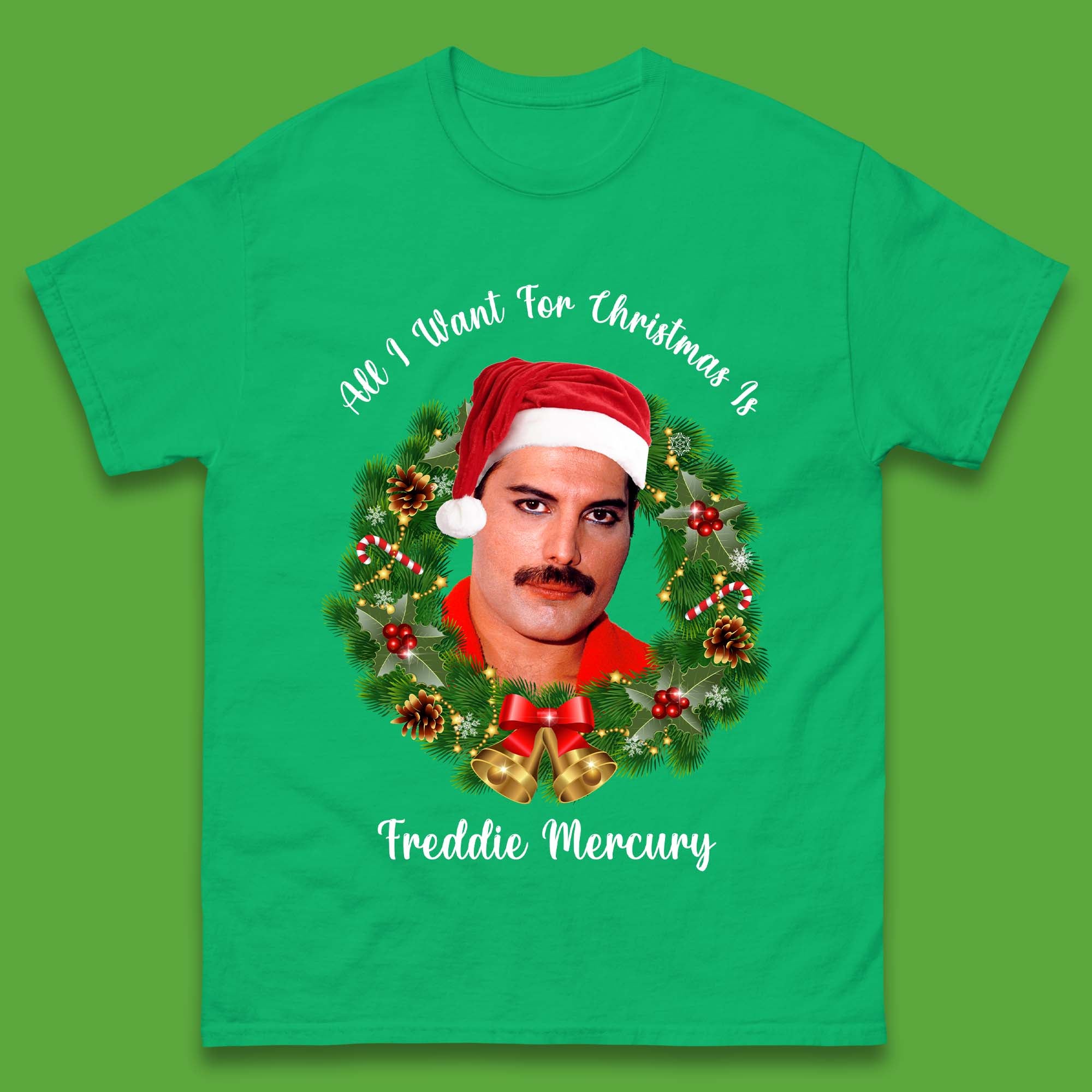 Freddie Mercury Christmas Mens T-Shirt
