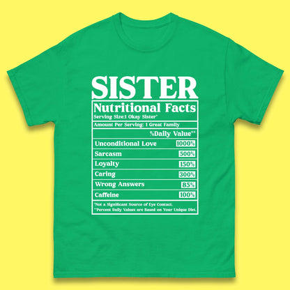 Sister Nutrition Facts Mens T-Shirt
