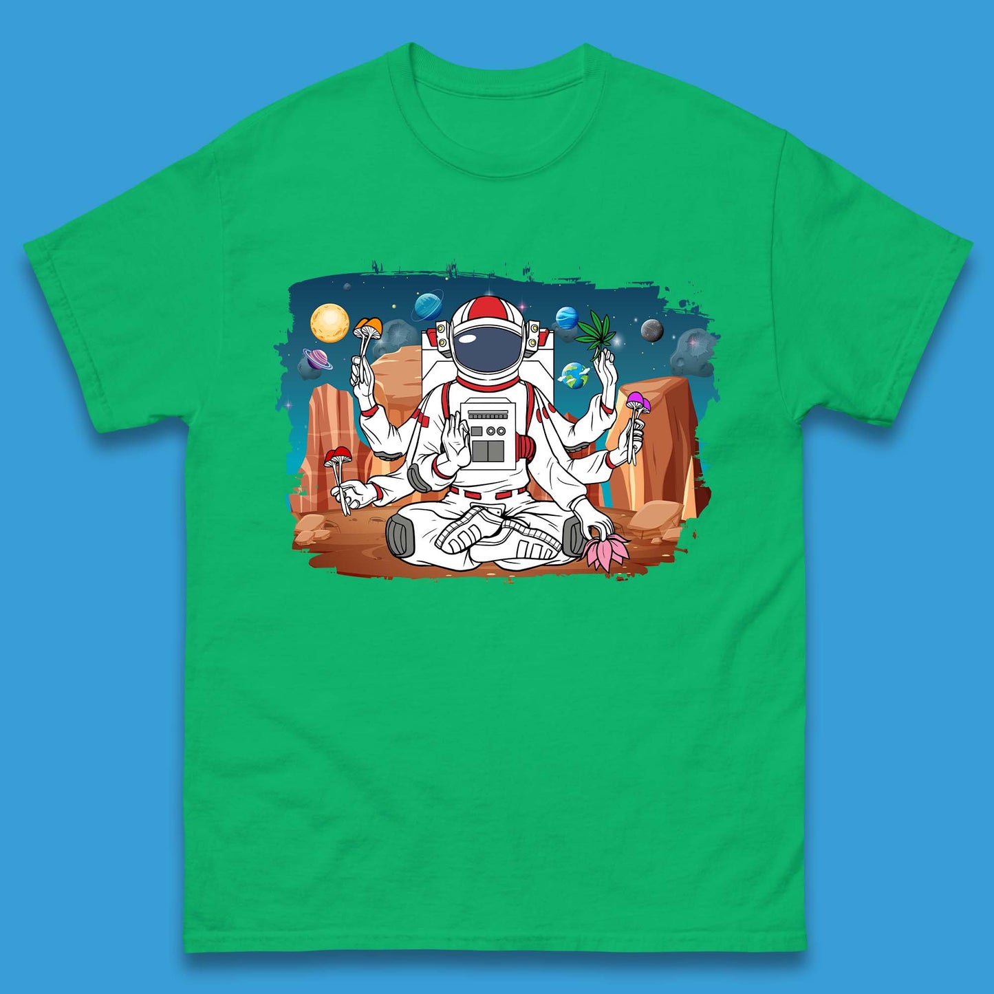 Meditating Astronaut Yoga Mens T-Shirt