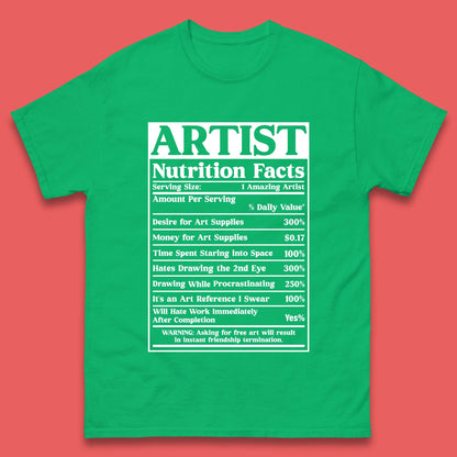 Artist Nutrition Facts Mens T-Shirt