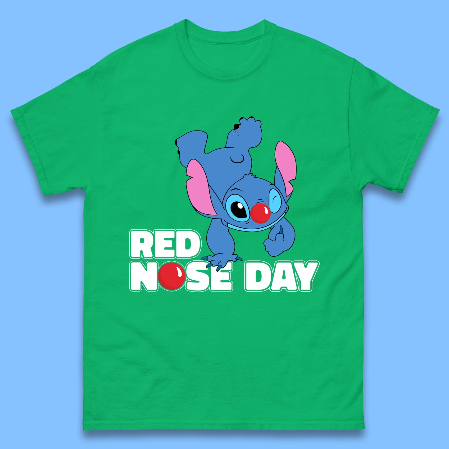 Stitch Red Nose Day Mens T-Shirt