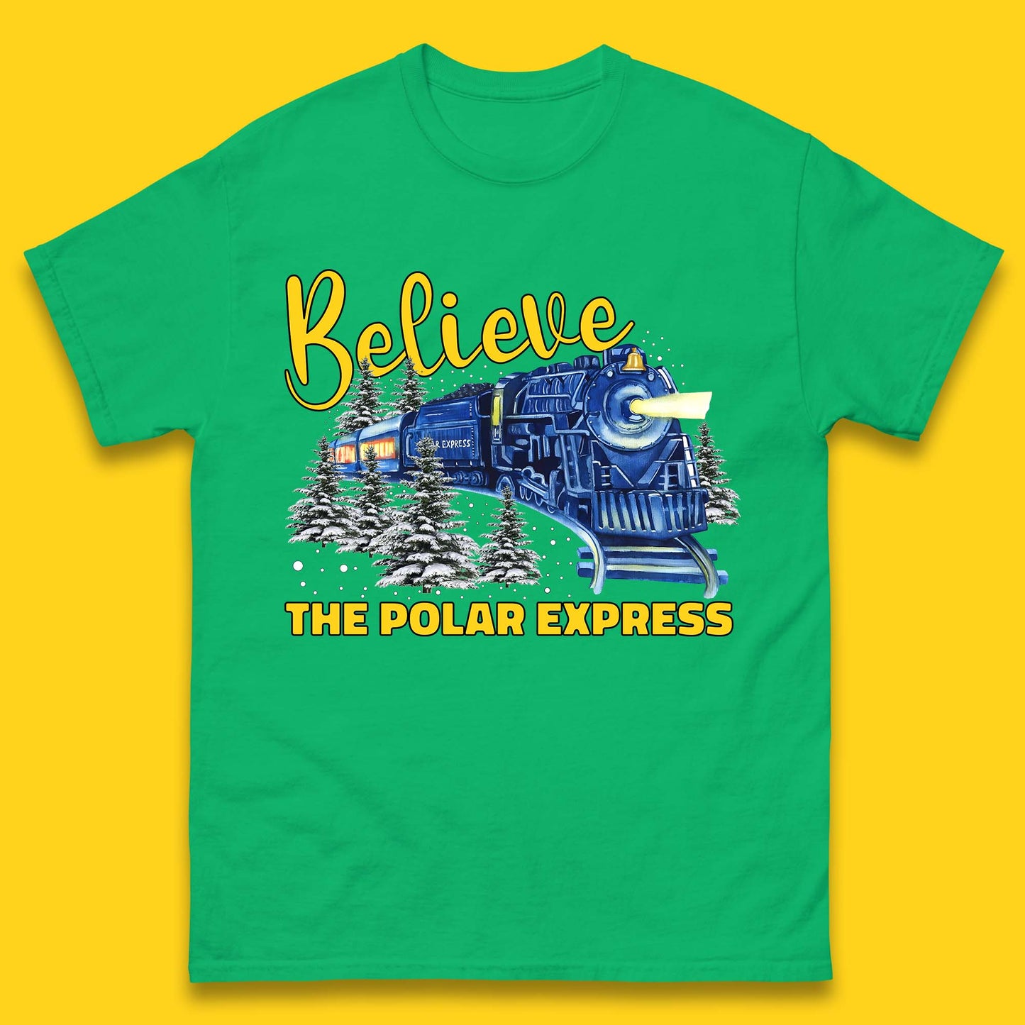Believe The Polar Express Christmas Train Mens T-Shirt