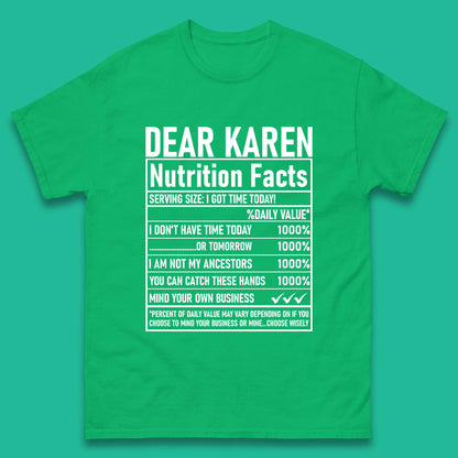 Dear Karen Nutrition Facts Mens T-Shirt