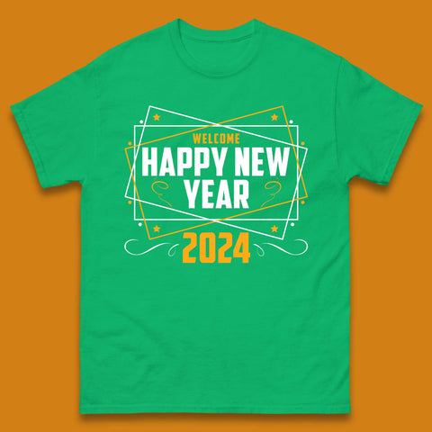Welcome Happy New Year 2024 Mens T-Shirt