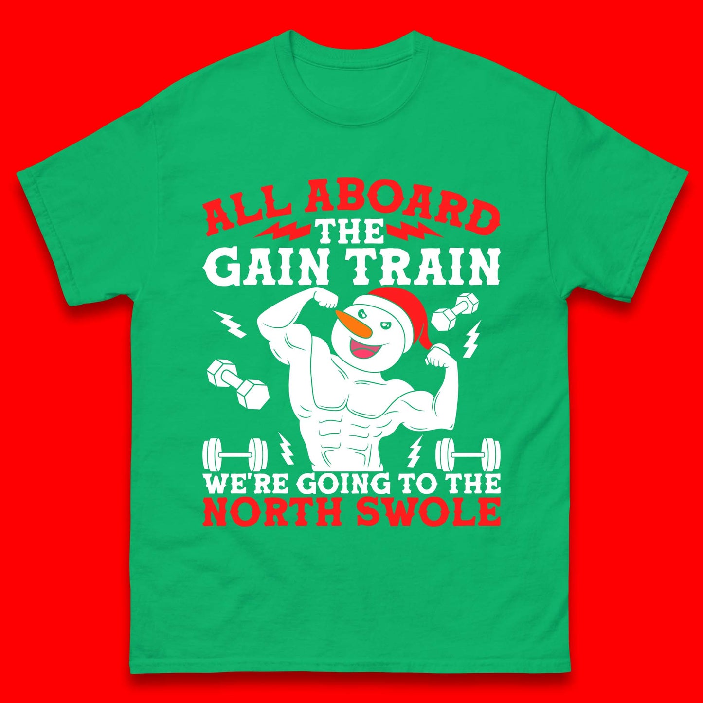 North Swole Snowman Christmas Gym Mens T-Shirt