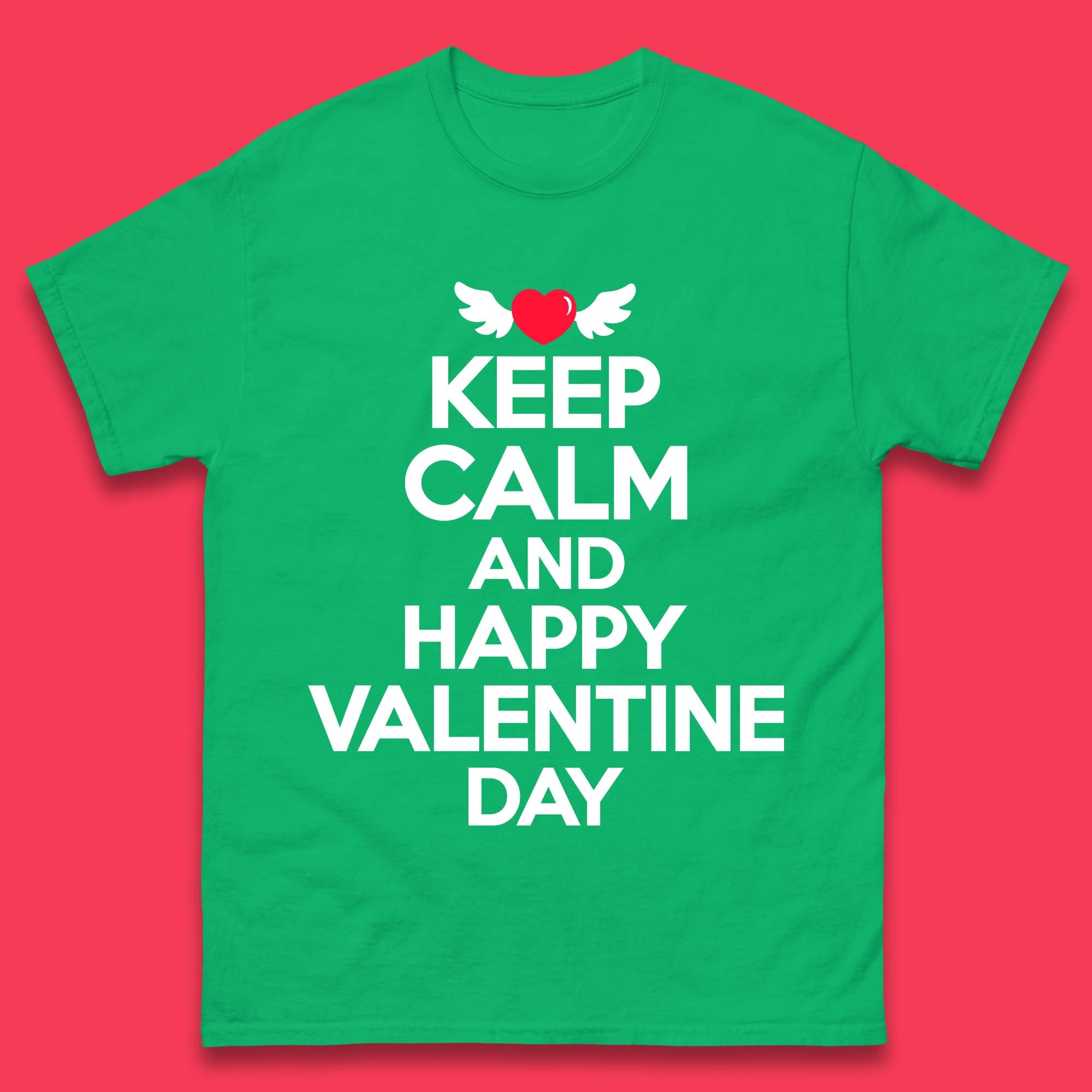 Keep Calm And Happy Valentine Day Mens T-Shirt