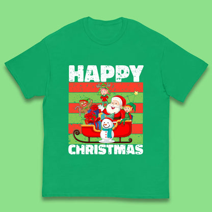 santa and friends on sleigh christmas t shirt