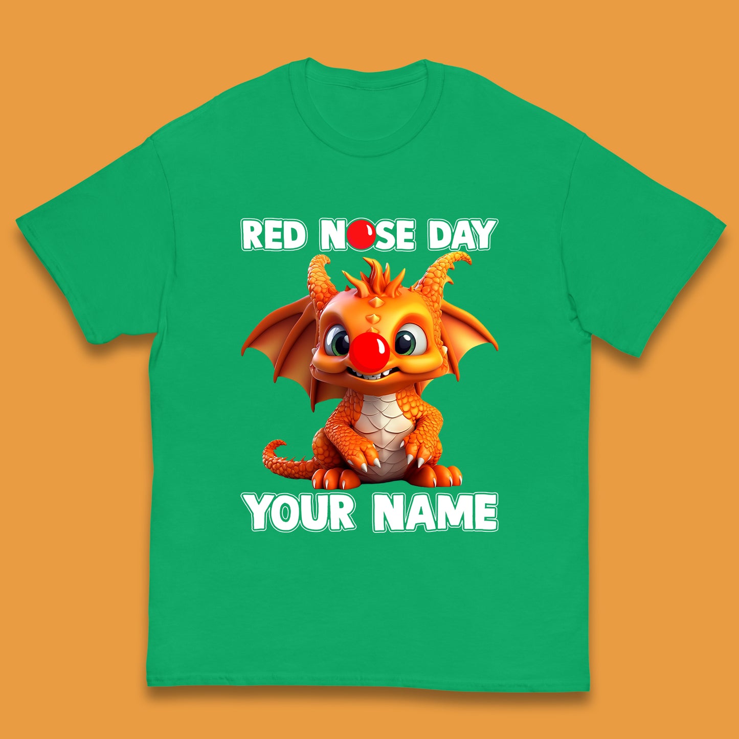 Personalised Red Nose Day Dragon Kids T-Shirt