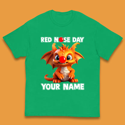 Personalised Red Nose Day Dragon Kids T-Shirt