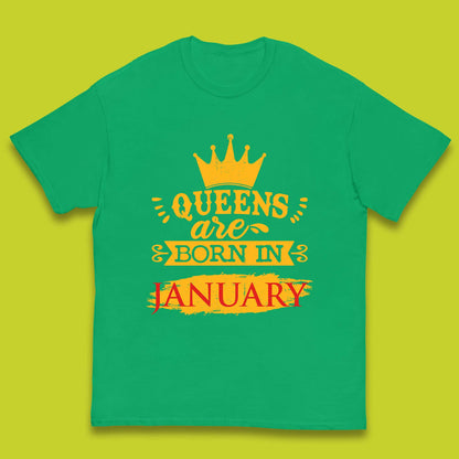 Queens Are Born In January Kids T-Shirt